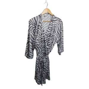 Flora Short Robe XL‎ Animal Print with Belt